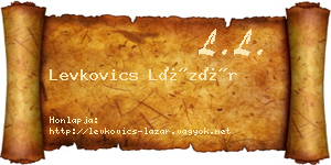 Levkovics Lázár névjegykártya